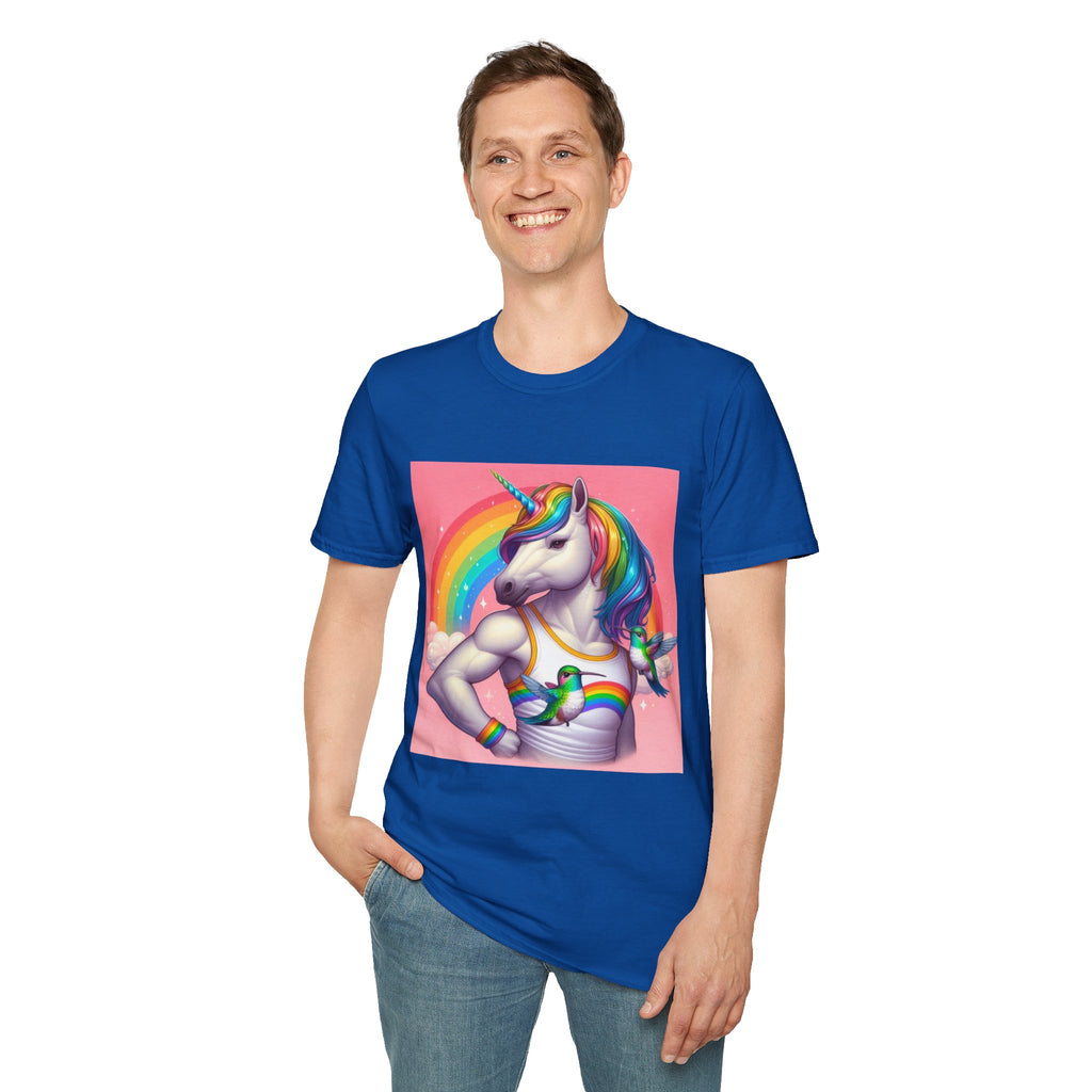 Fabulous Unicorn T-Shirt — Rainbow Muscle Unicorn Graphic Tee