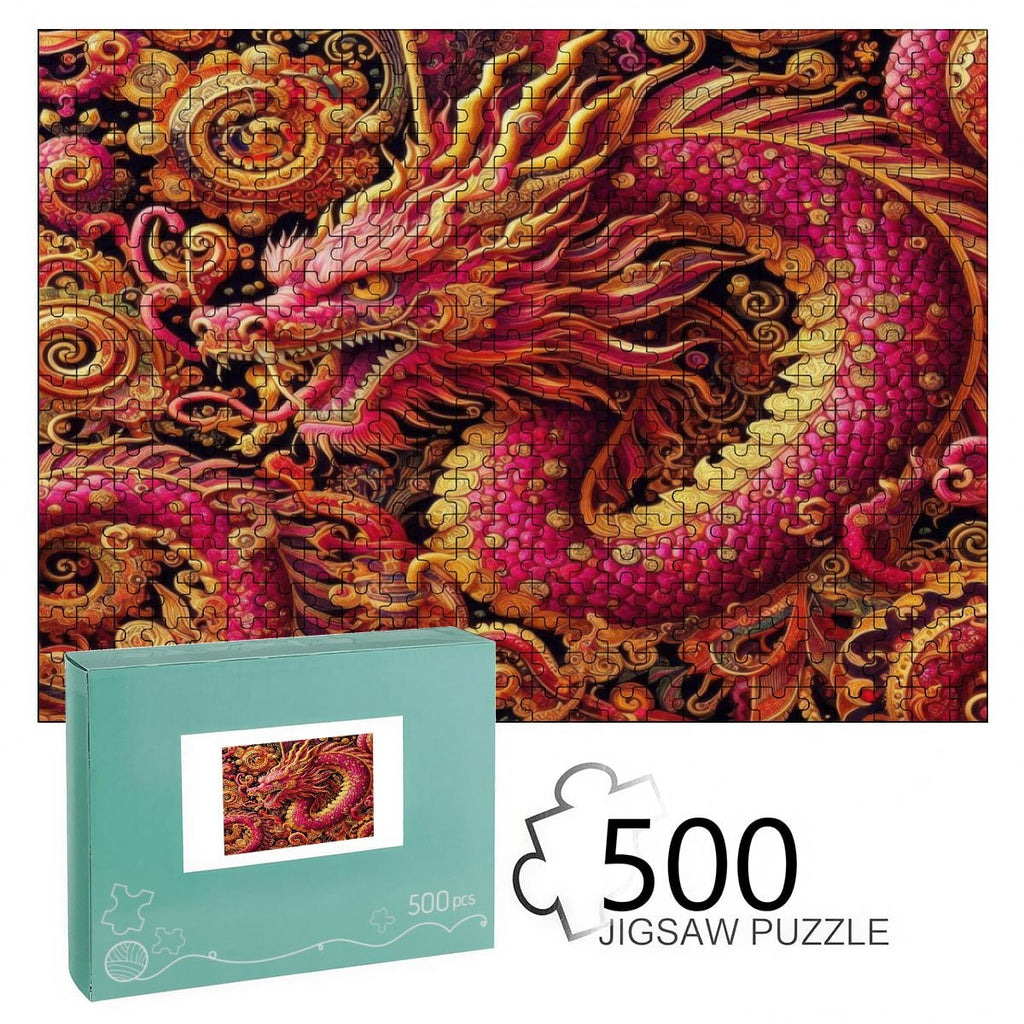 Dragon Art Wooden Jigsaw Puzzle — 500 Pieces | Multiple Designs