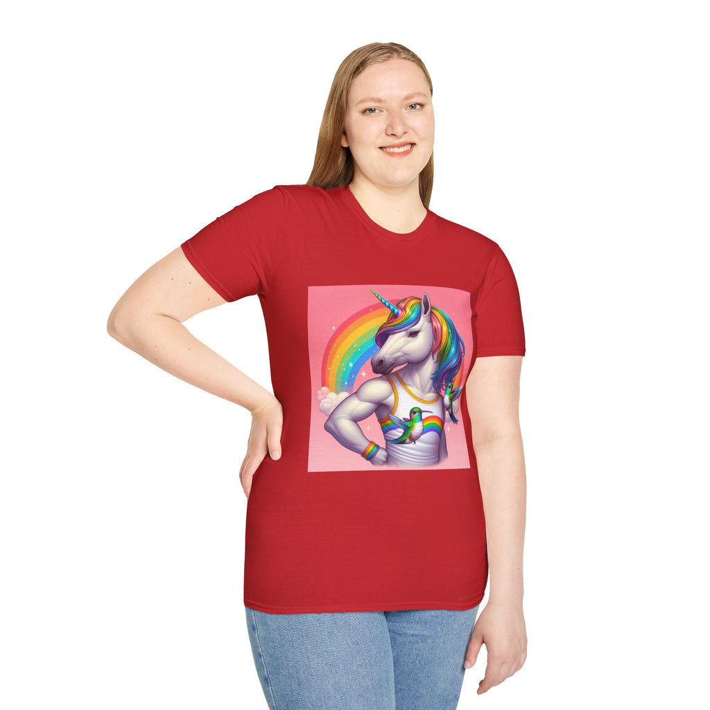 Fabulous Unicorn T-Shirt — Rainbow Muscle Unicorn Graphic Tee