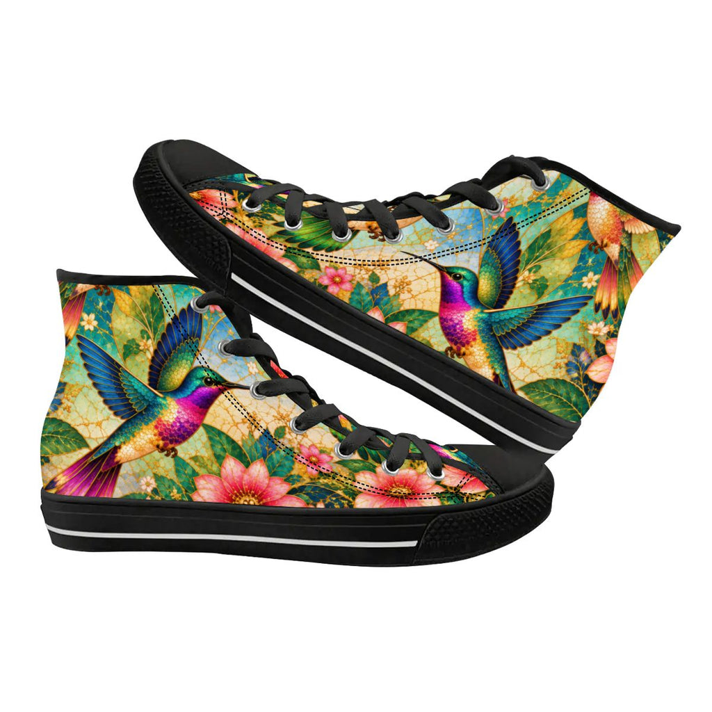 Garden of Gilded Wings Unisex High Top Canvas Shoes (women's sizes)