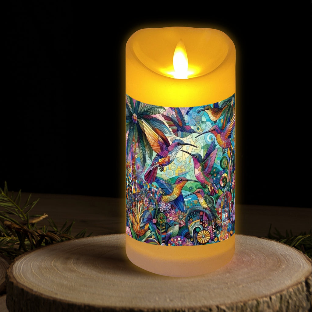 Hummingbird Kaleidoscope Flameless LED Candle