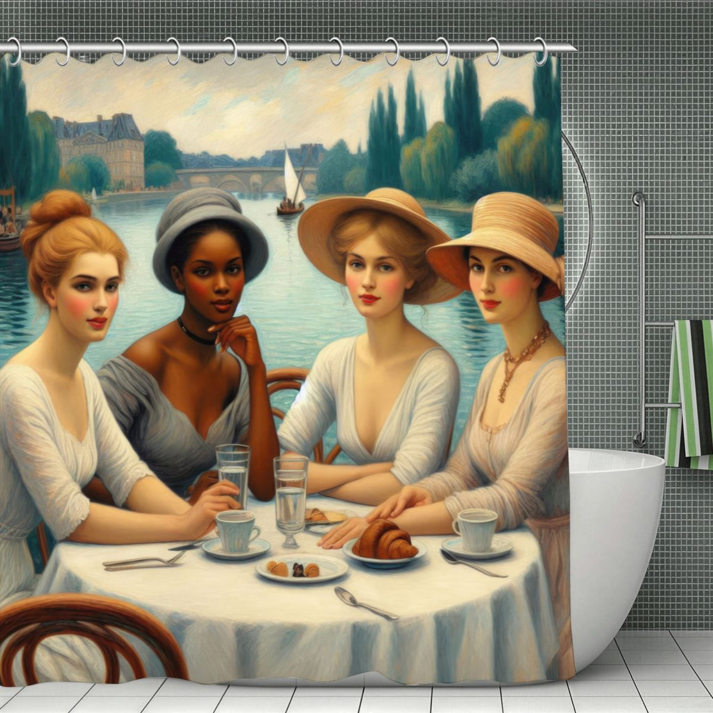 Florence is Late Shower Curtain | Parisian Café Art