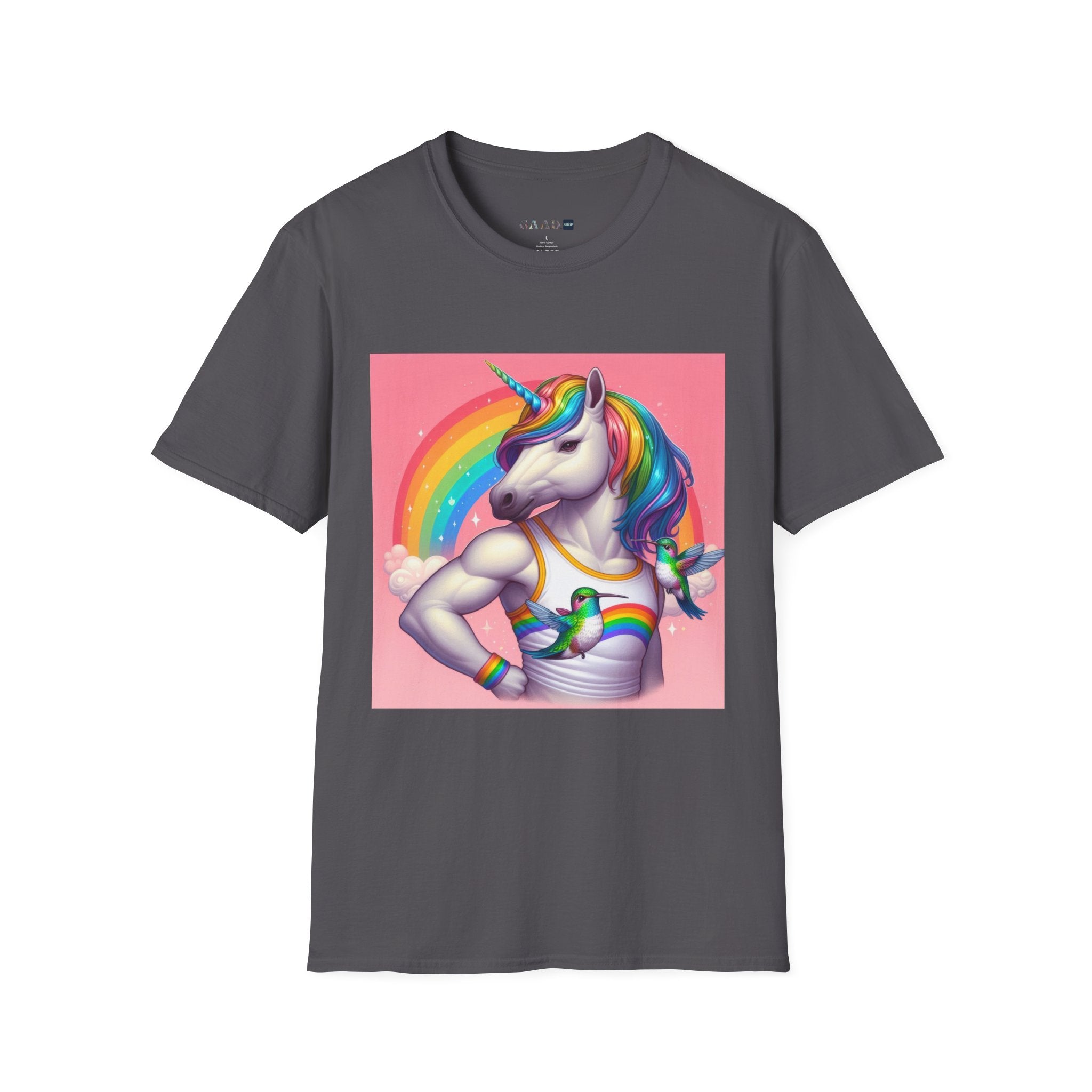 Fabulous Unicorn T-Shirt — Rainbow Muscle Unicorn Graphic Tee