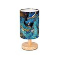 Teal Dragon Cylindrical Table Lamp