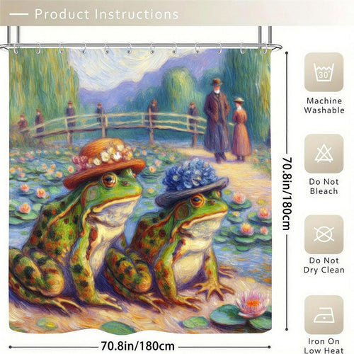 2 Lady Frogs Shower Curtain 70.8"x70.8" (Made in USA)