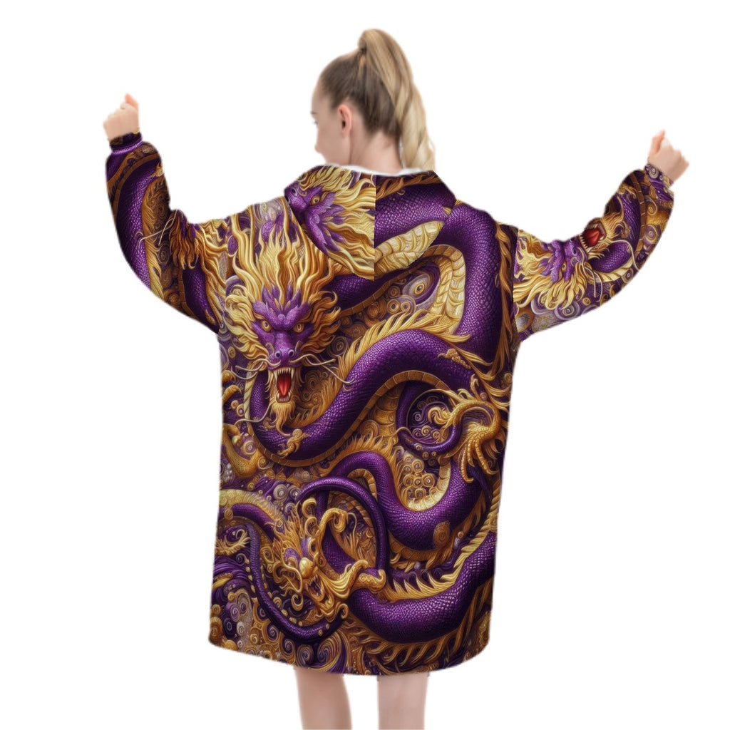 Purple Dragon Adult Blanket Hoodie