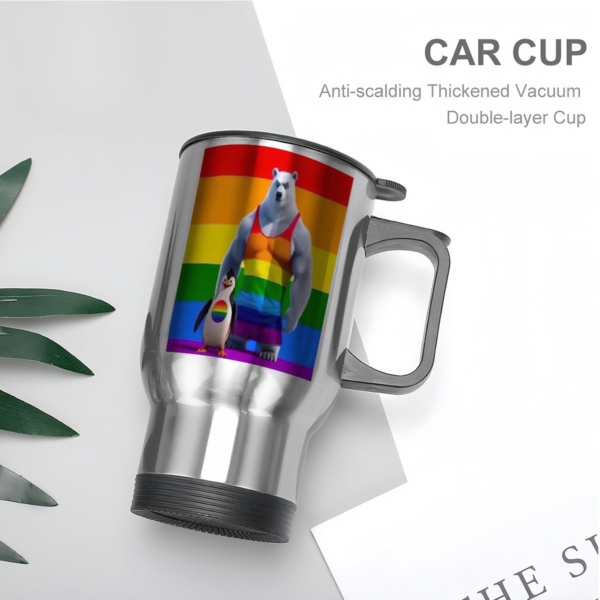 Travel Coffee Mug with Handle (14oz) Made in USA - Multiple Designs