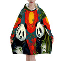Panda Sunset Adult Blanket Hoodie