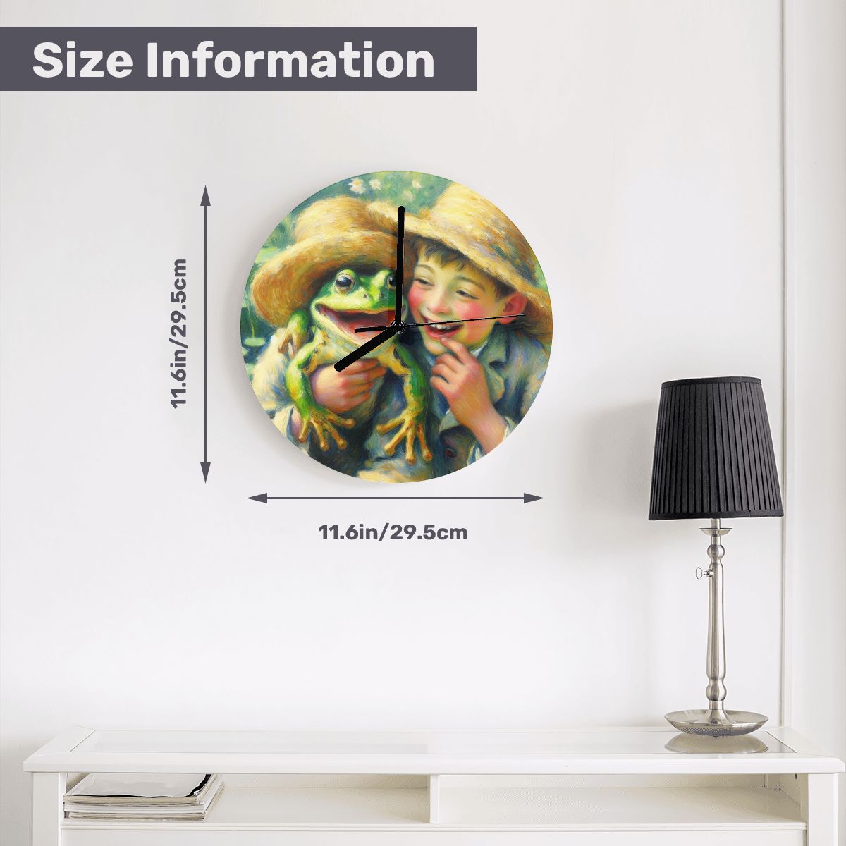 A Frog and His Boy MDF Wall Clock (Made in USA) - Gregg Acini Adoree Designs - Wall Clock