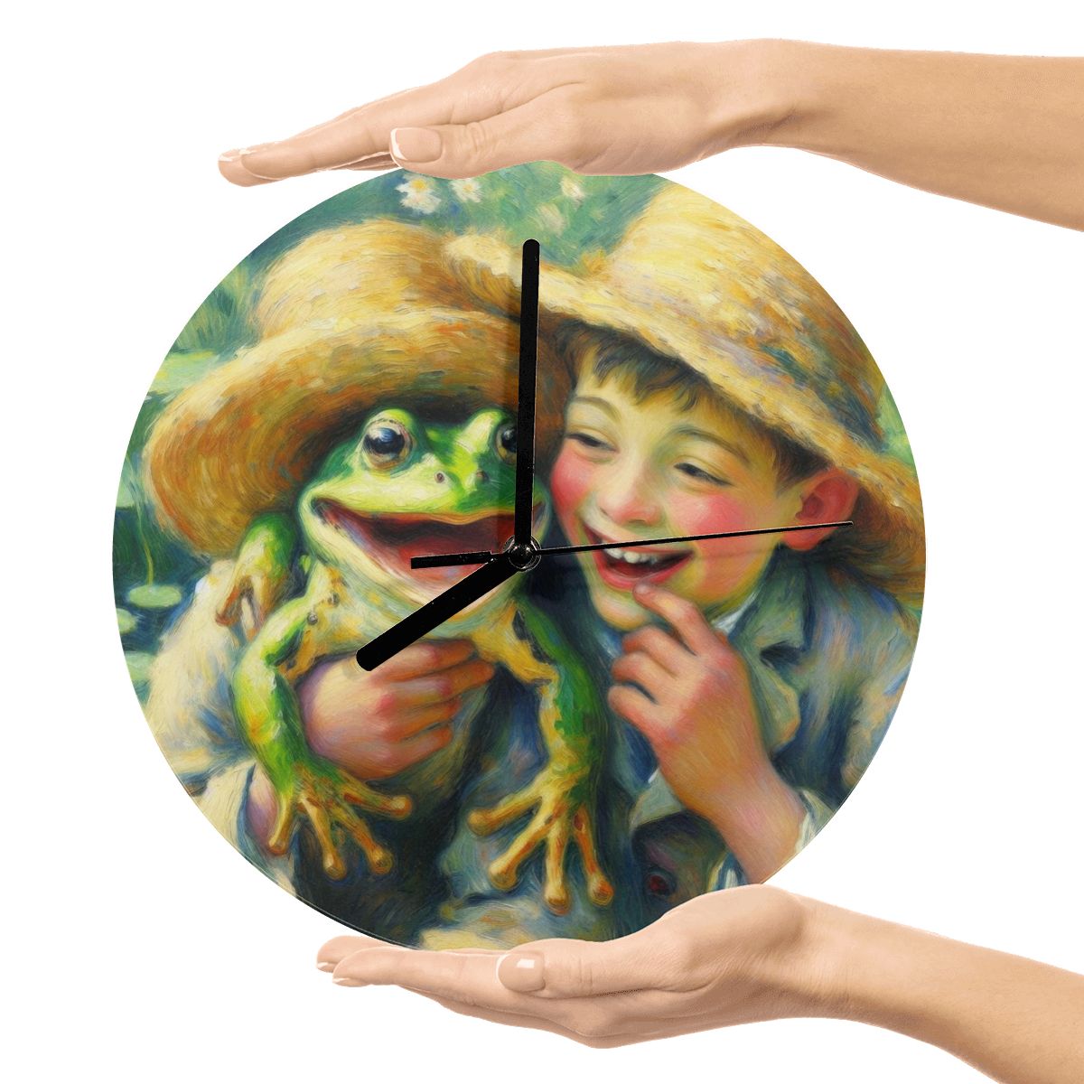 A Frog and His Boy MDF Wall Clock (Made in USA) - Gregg Acini Adoree Designs - Wall Clock