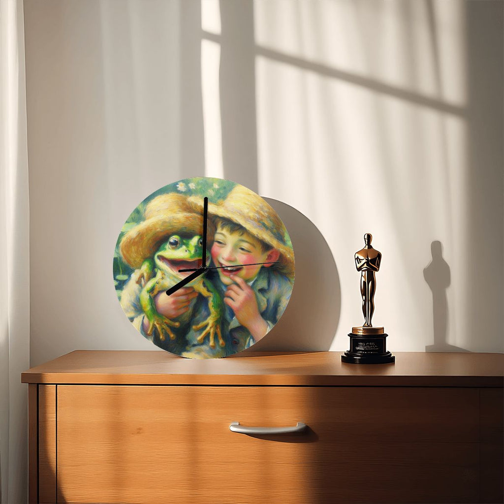 A Frog and His Boy MDF Wall Clock (Made in USA) - Gregg Acini Adoree Designs - Wall Clock