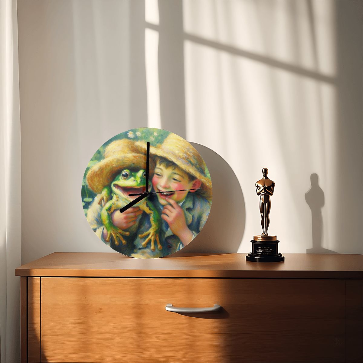A Frog and His Boy MDF Wall Clock (Made in USA) - Gregg Acini Adoree Designs - Wall Clock
