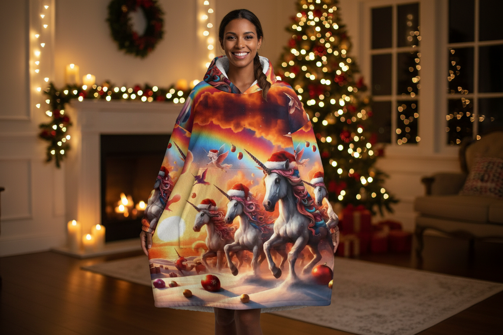 A Season's Greetings Blanket Hoodie Lifestyle