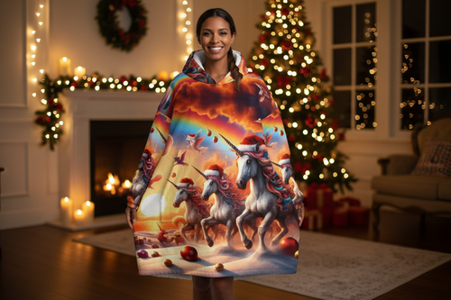 A Season's Greetings Blanket Hoodie Lifestyle