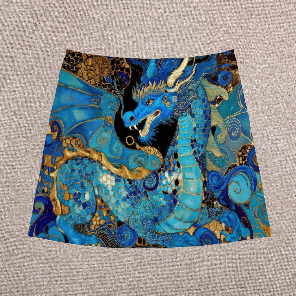 Teal Dragon Mini Skirt | Fantasy Wearable Art