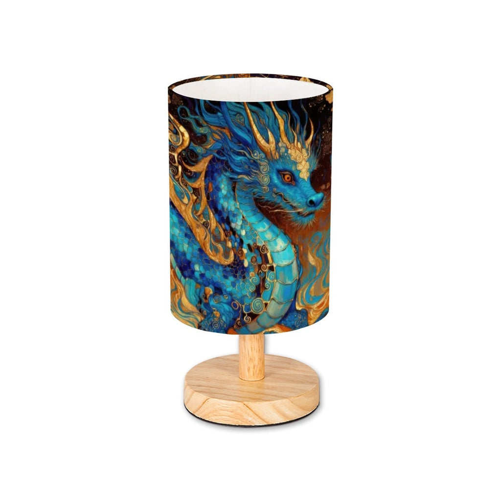 Cobalt Dragon Cylindrical Table Lamp