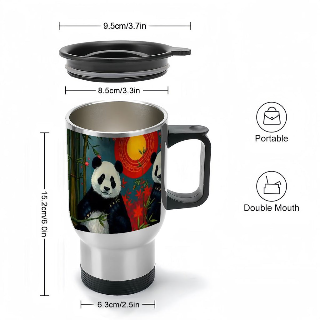 Travel Coffee Mug with Handle (14oz) Made in USA - Multiple Designs