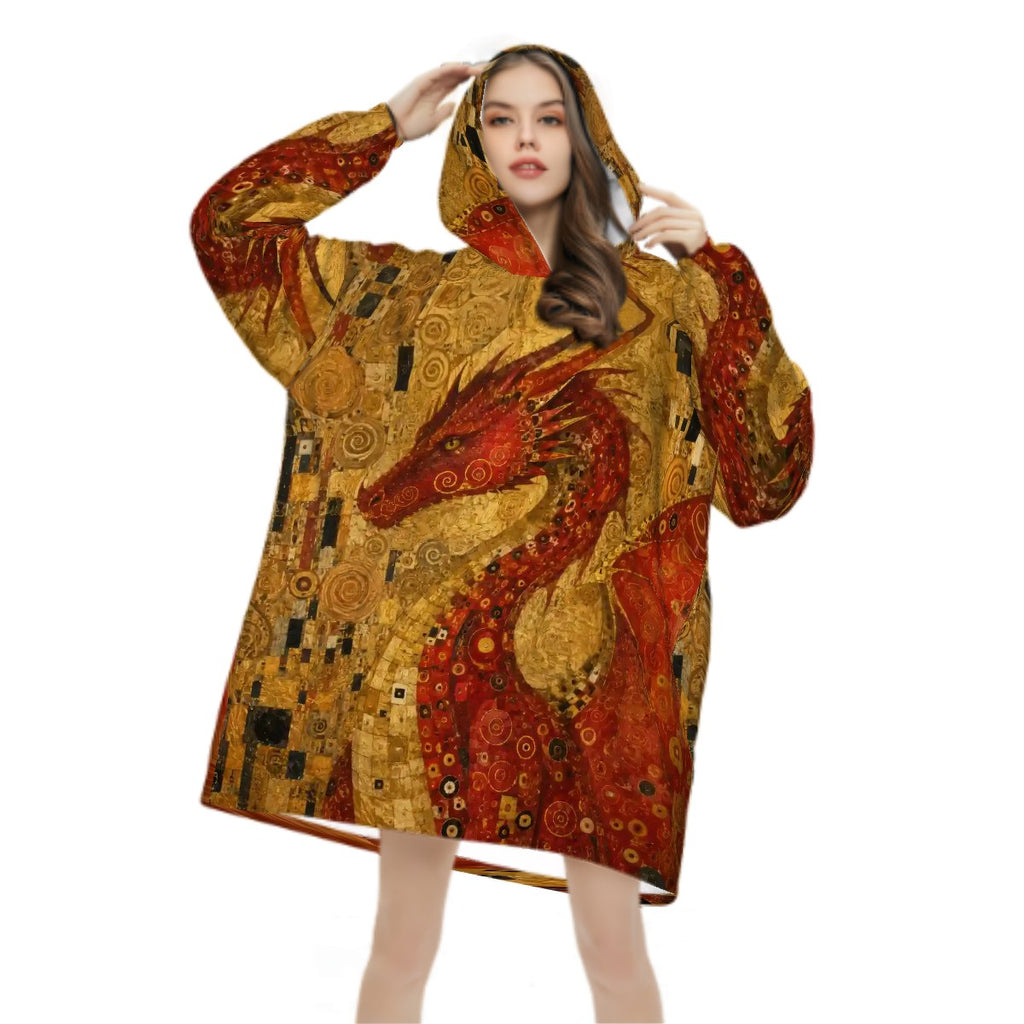 Red Dragon Adult Blanket Hoodie