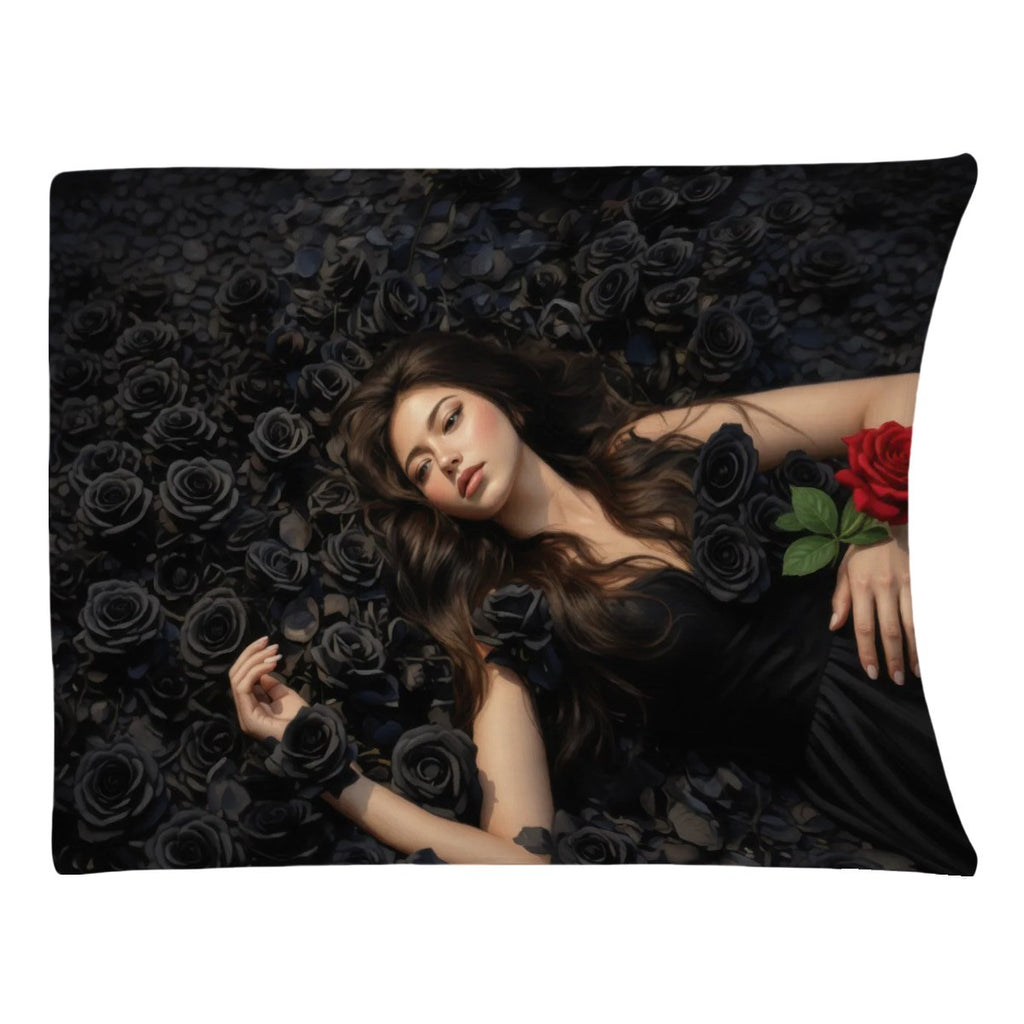 Black Roses 2 Flannel Throw Blanket (Made in USA)