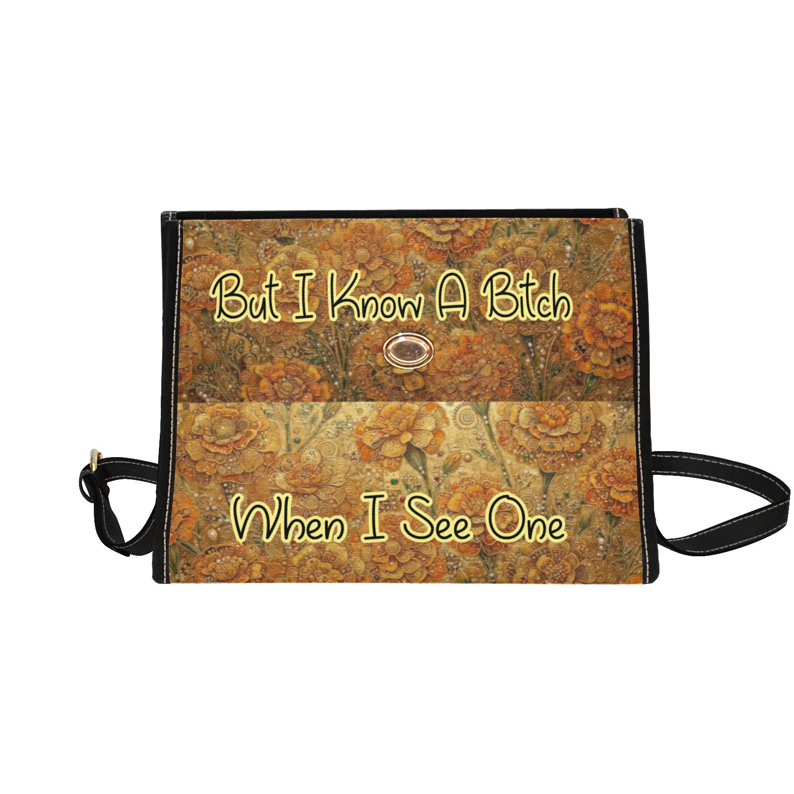 "I May Not Know My Flowers" Marigolds Satchel Bag