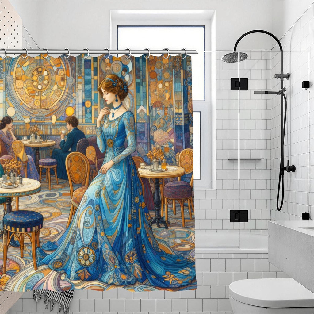 Sapphire at the Opal Café Shower Curtain