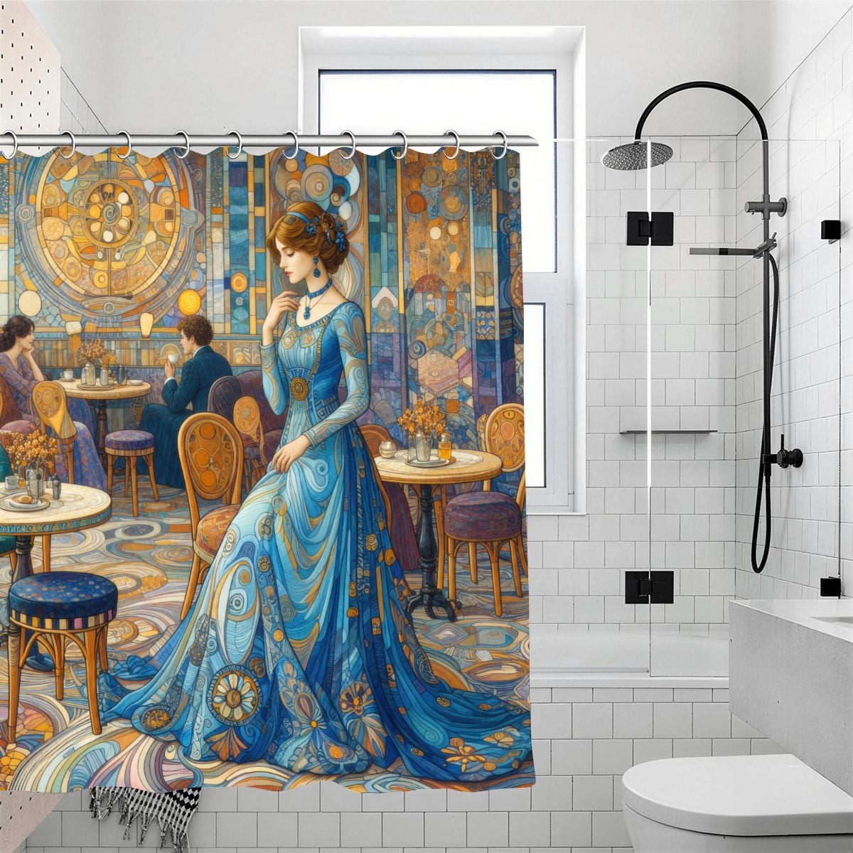 Sapphire at the Opal Café Shower Curtain