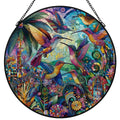 Hummingbird Kaleidoscope Stained Glass Effect Suncatcher Window Hanging (Made in USA)