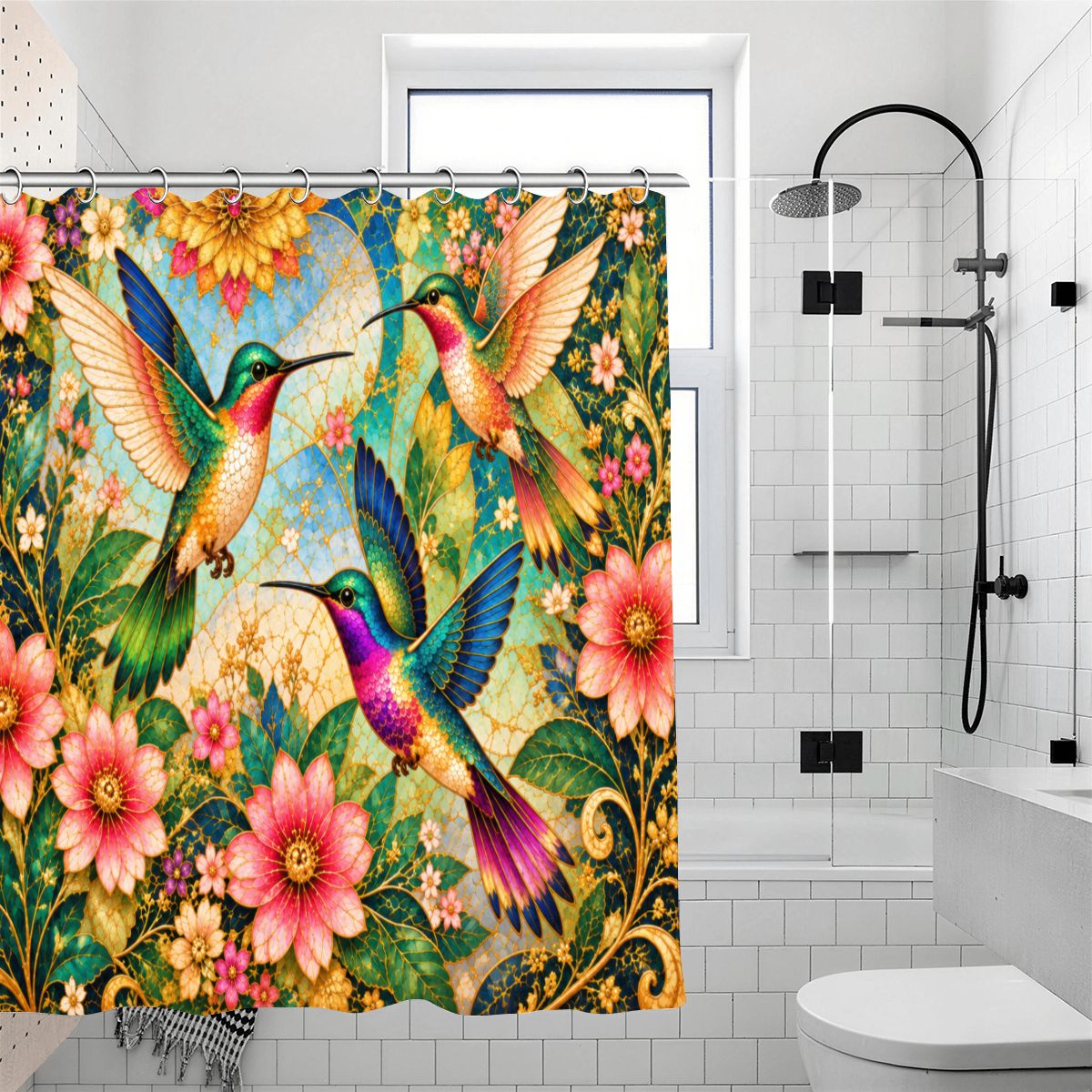 Garden of Gilded Wings Shower Curtain