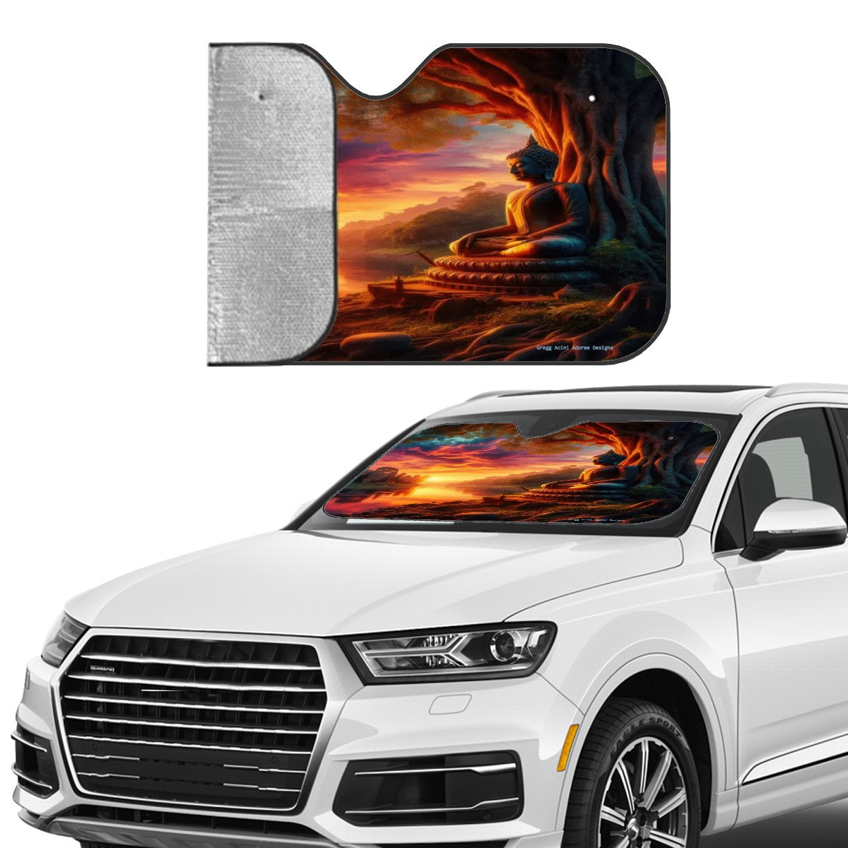 Tranquility Car Windshield Sun Shade (Stiff Version)