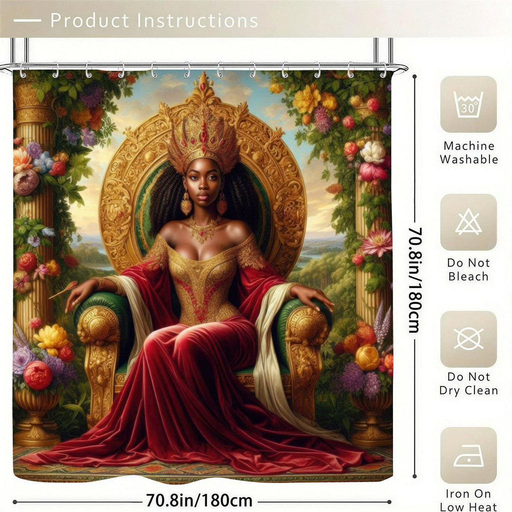 The Enthroned Queen Shower Curtain 70.8"x70.8" (Made in USA)