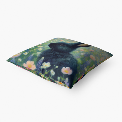 Black Rabbit Selfie Home Goods Premium Hypoallergenic Throw Pillow