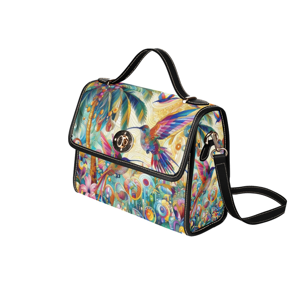 Tropical Hummingbirds Satchel Waterproof Canvas Bag