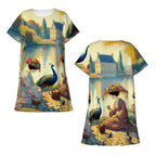 Loose Short-Sleeve Nightgown (Multiple Designs Set 1 - First image shows selected design)