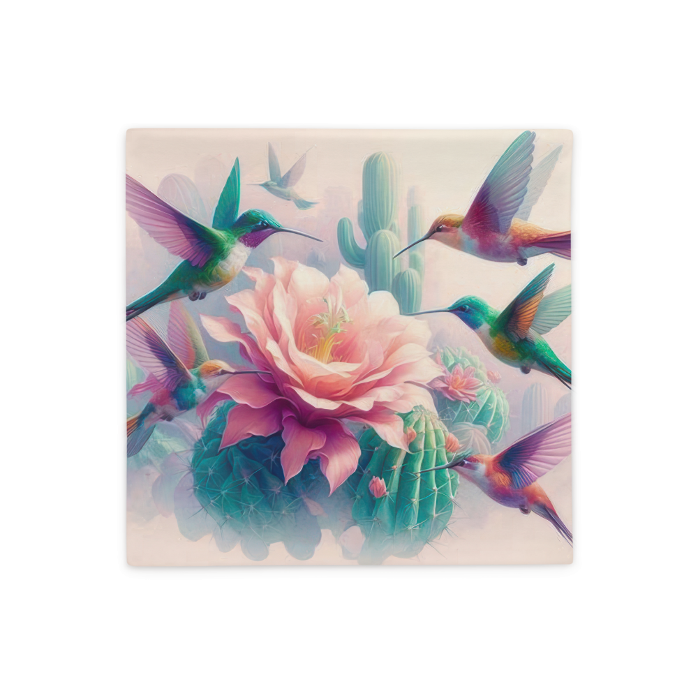 Hummingbirds and Cactus Pillow Case by Gregg Acini Adoree Designs