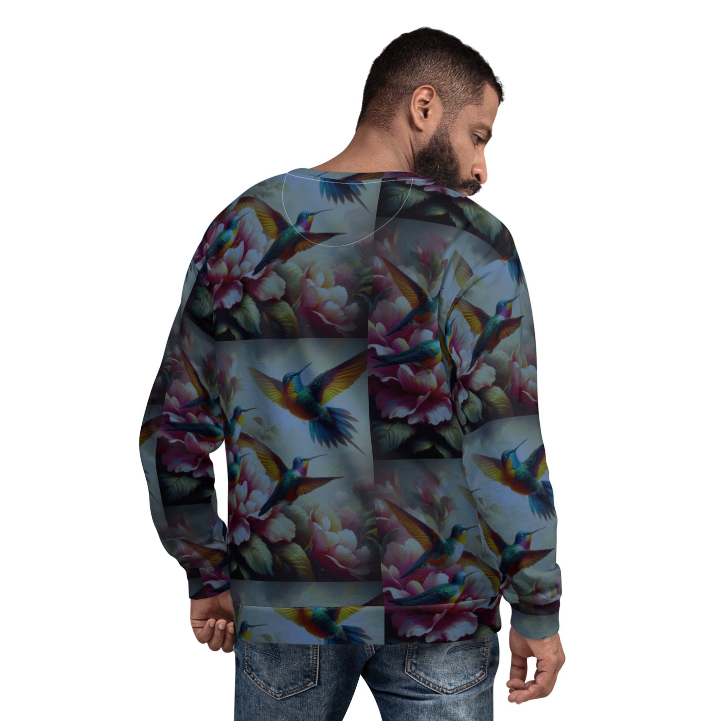 Deep Multicolor Hummingbirds Unisex Sweatshirt by Gregg Acini Adoree Designs