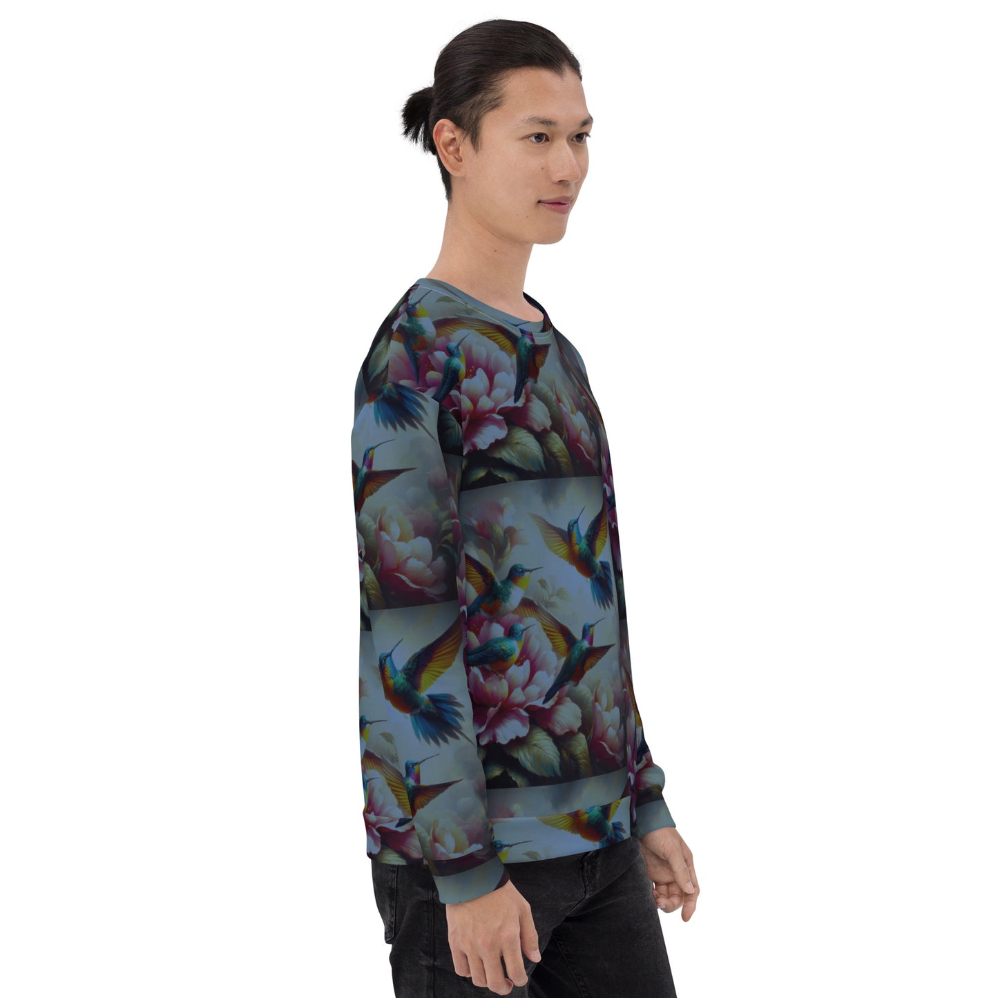 Deep Multicolor Hummingbirds Unisex Sweatshirt by Gregg Acini Adoree Designs