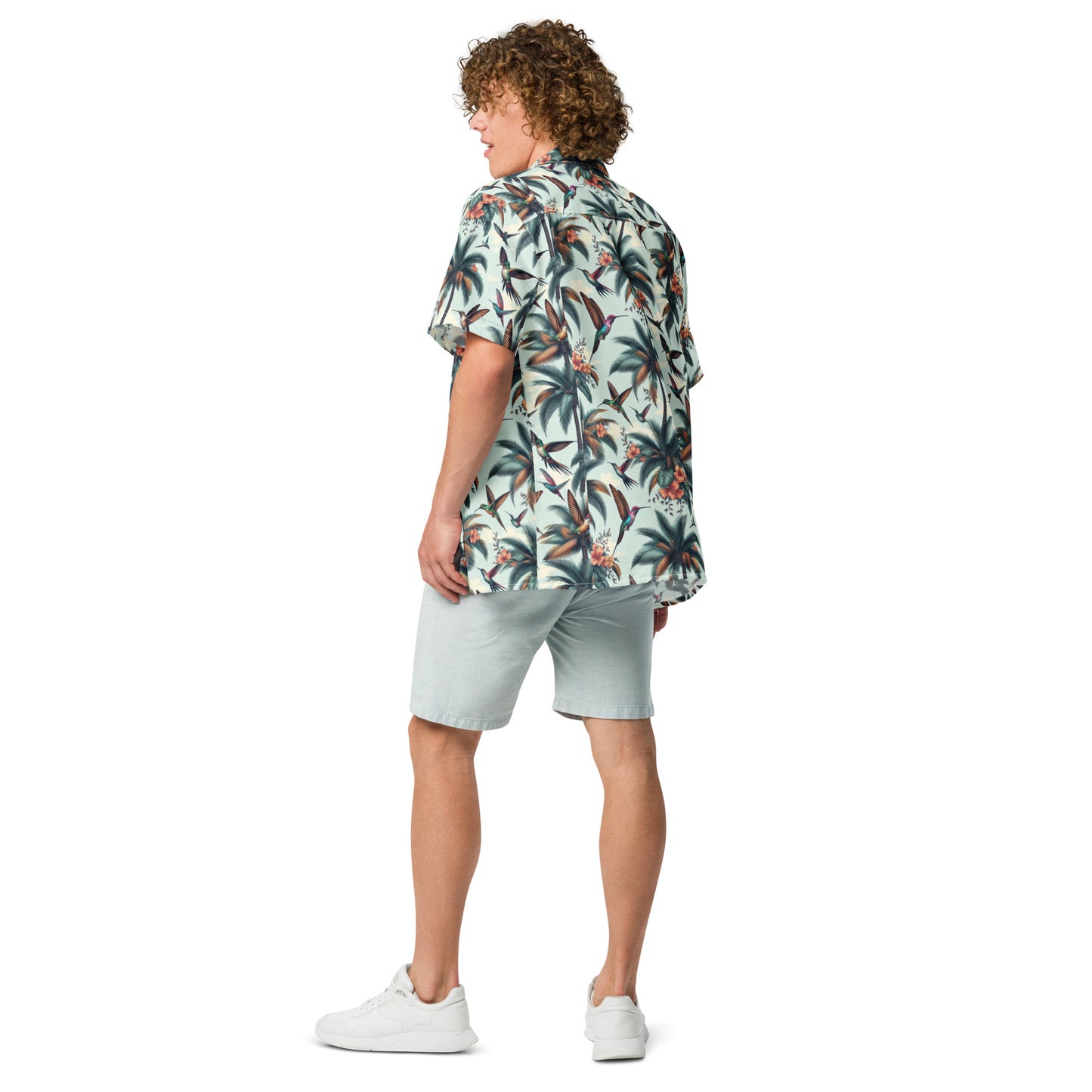 Hummingbirds and Palms Unisex button shirt by Gregg Acini Adoree Designs