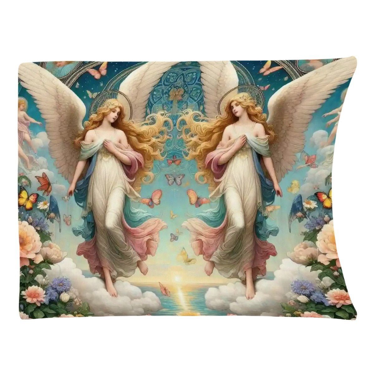 Angels 1 300 GSM Flannel Throw Blanket (Made in USA) - Gregg Acini Adoree Designs - Blanket
