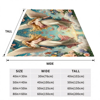 Angels 1 300 GSM Flannel Throw Blanket (Made in USA) - Gregg Acini Adoree Designs - Blanket