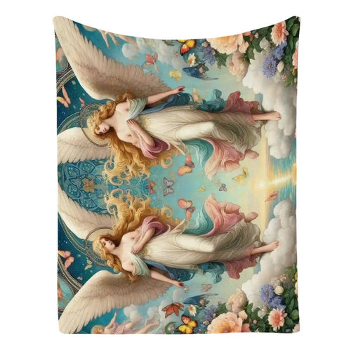 Angels 1 300 GSM Flannel Throw Blanket (Made in USA) - Gregg Acini Adoree Designs - Blanket
