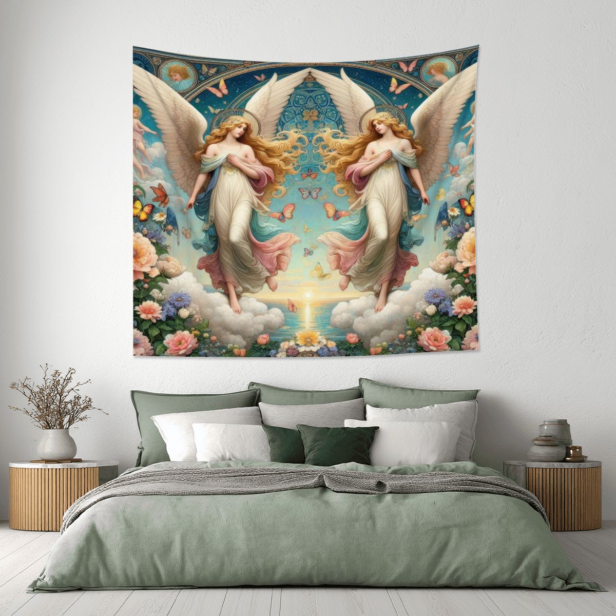 Angels 1 Lightweight Wall Tapestry (Fabric Wall Hanging - USA) - Gregg Acini Adoree Designs - Wall Coverings