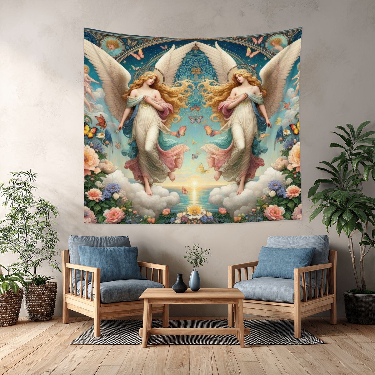 Angels 1 Lightweight Wall Tapestry (Fabric Wall Hanging - USA) - Gregg Acini Adoree Designs - Wall Coverings