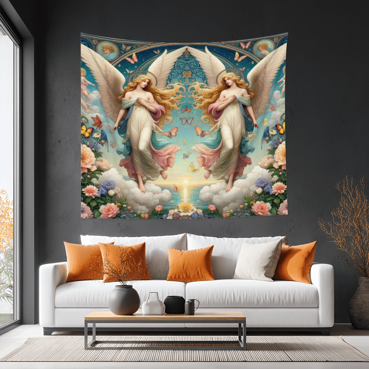 Angels 1 Lightweight Wall Tapestry (Fabric Wall Hanging - USA) - Gregg Acini Adoree Designs - Wall Coverings