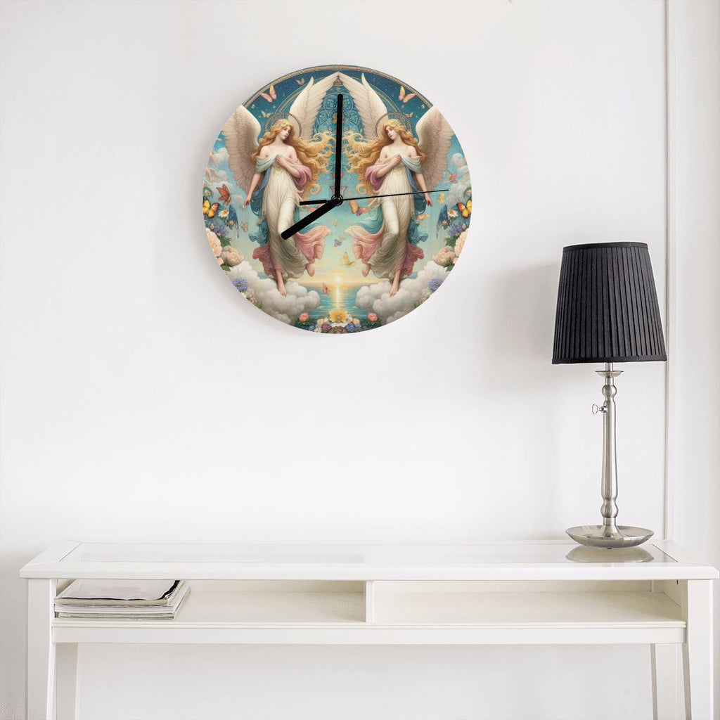 Angels 1 MDF Wall Clock (Made in USA) - Gregg Acini Adoree Designs - Wall Clock