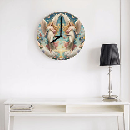 Angels 1 MDF Wall Clock (Made in USA) - Gregg Acini Adoree Designs - Wall Clock