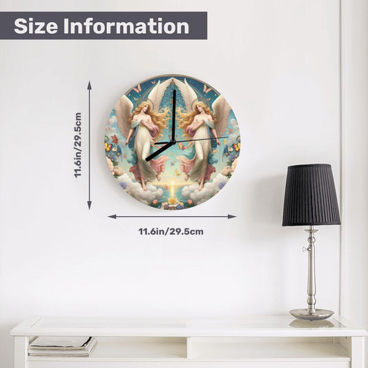 Angels 1 MDF Wall Clock (Made in USA) - Gregg Acini Adoree Designs - Wall Clock