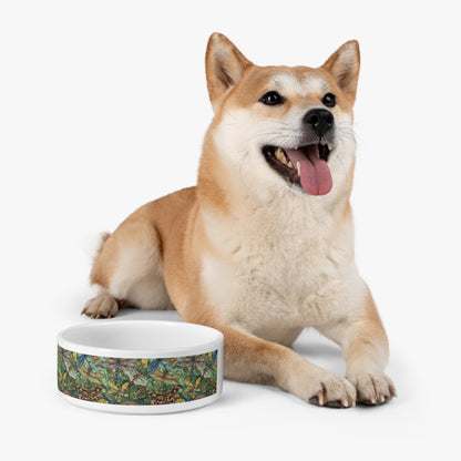 Artistic Dragonflies Pet Bowl - Vibrant Nature Design for Stylish Pets - Gregg Acini Adoree Designs - Pets
