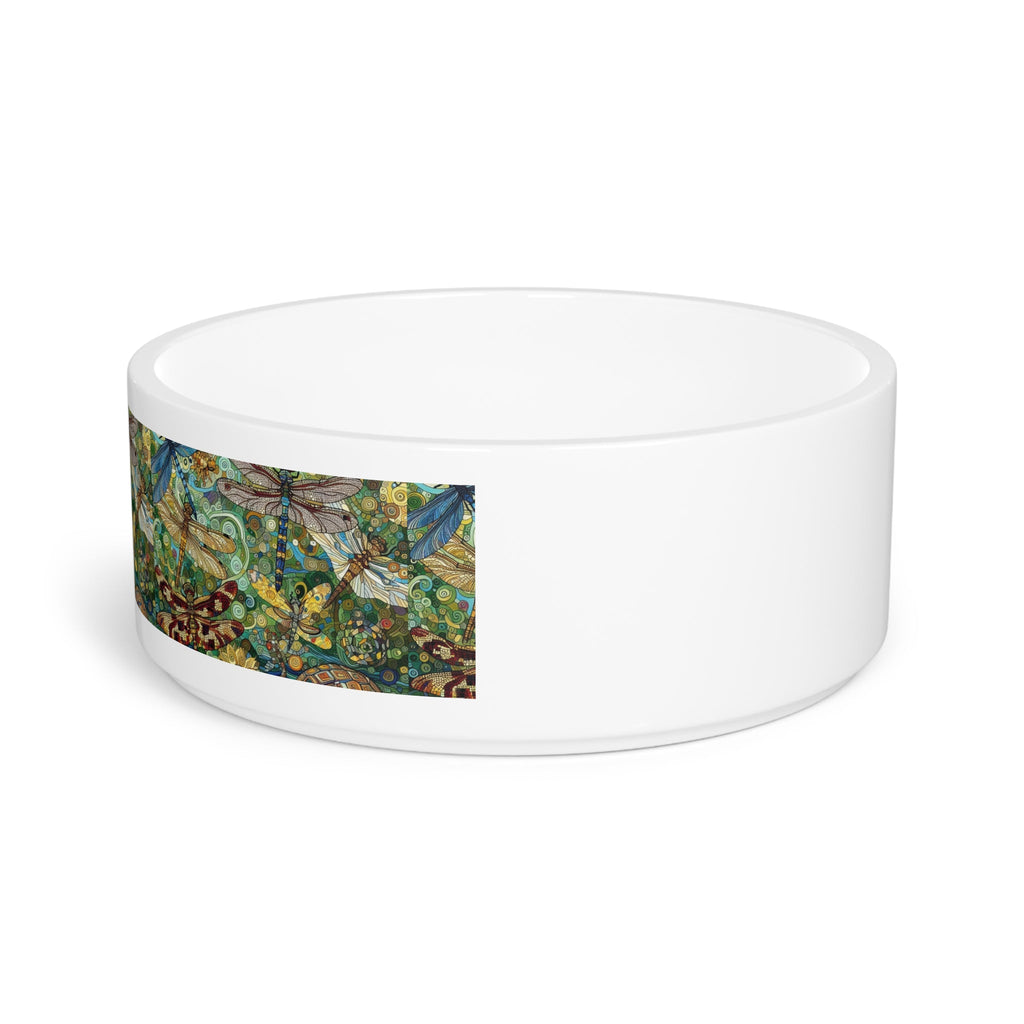 Artistic Dragonflies Pet Bowl - Vibrant Nature Design for Stylish Pets - Gregg Acini Adoree Designs - Pets