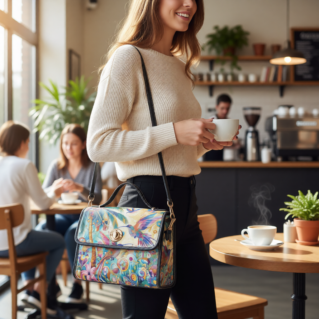 Tropical Hummingbirds Satchel Waterproof Canvas Bag