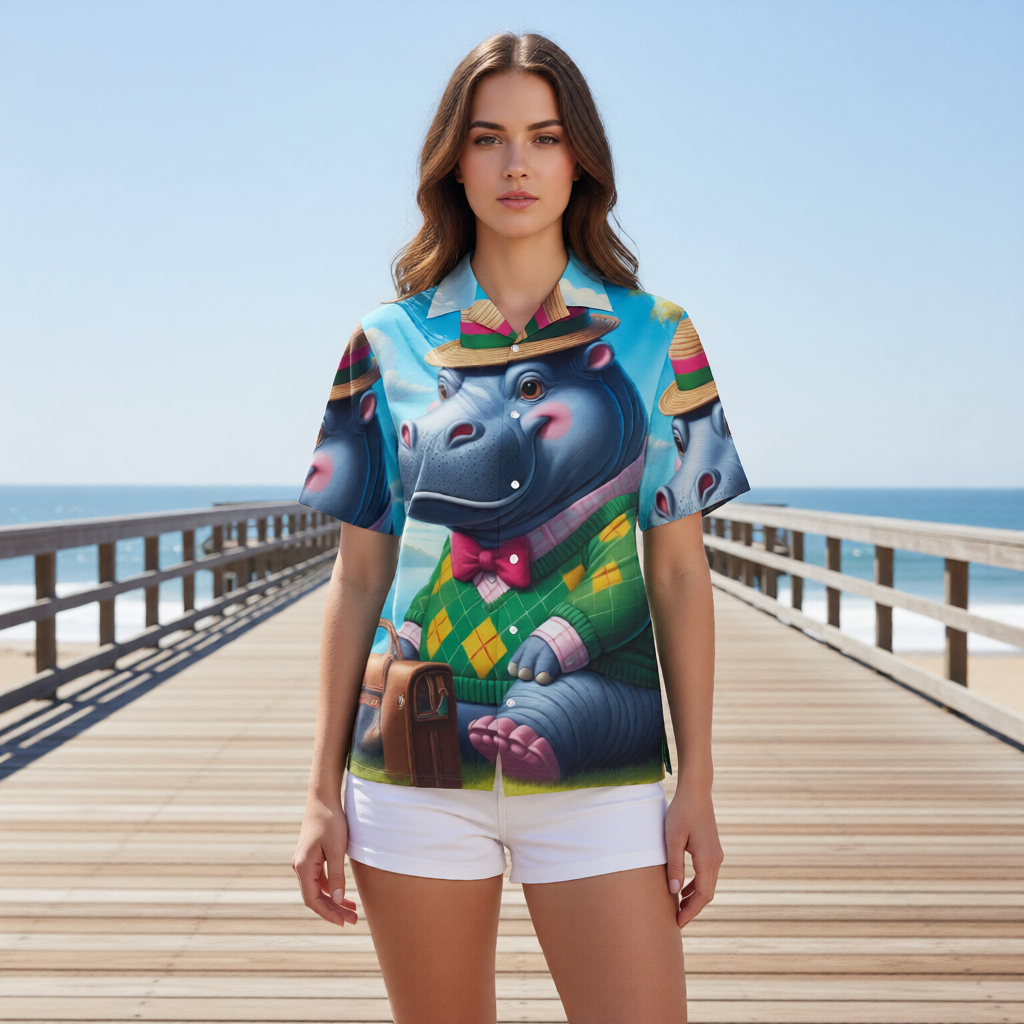 PreppopoThomas with Briefcase Hawaiian Shirt without pocket